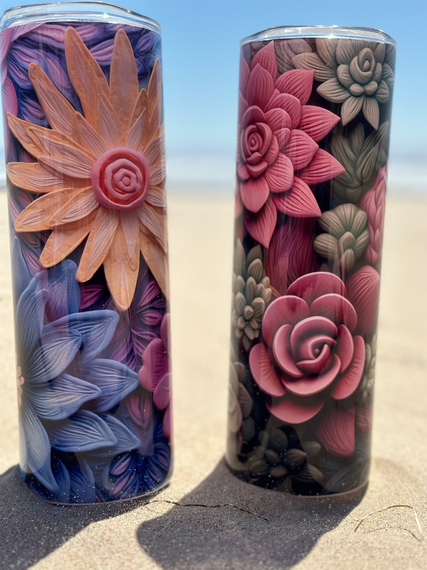 3D flower 20oz tumbler